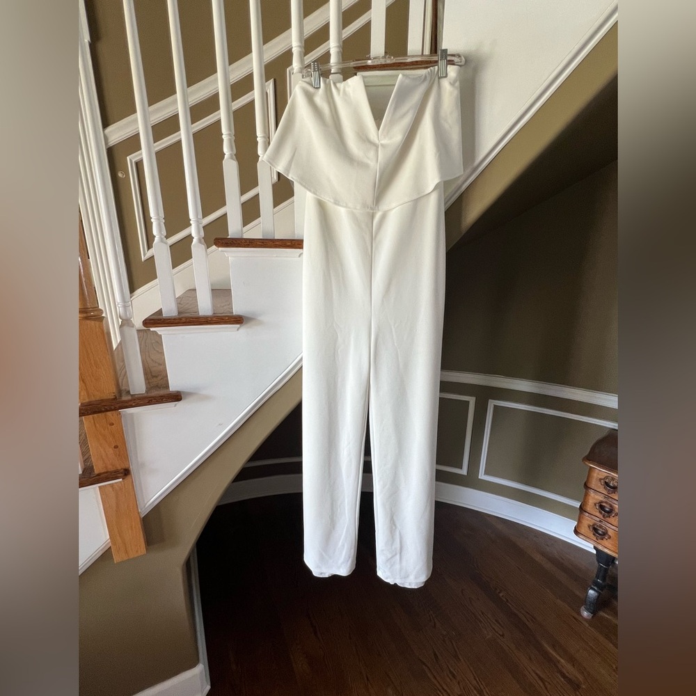 Power of Love White Strapless Jumpsuit